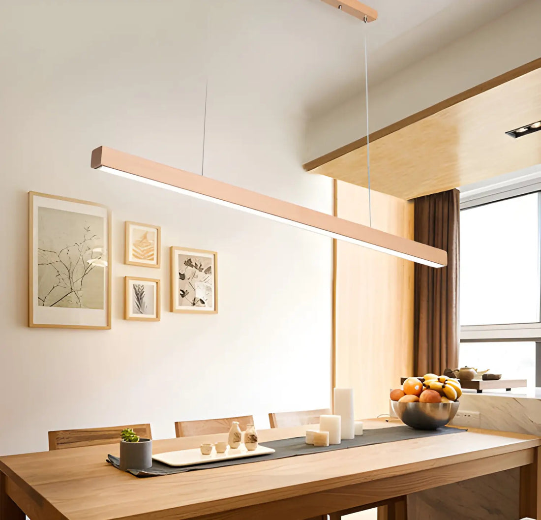 Wood Linear Pendant Chandelier, 100–150 cm