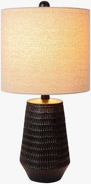 Carved Resin Black Table Lamp