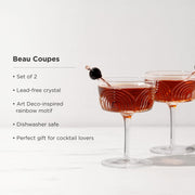 Art Deco Crystal Coupe Set