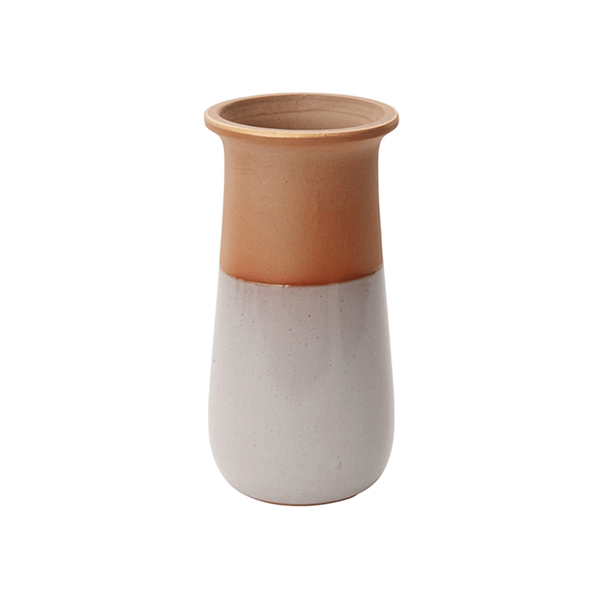 Half-Dip Glaze Clay Vase