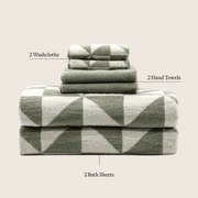 Striped Cotton Bath Towel Set