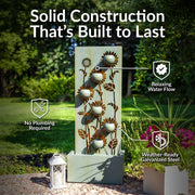 Galvanized Steel Sunflower Panel Fountain