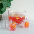 Diamond-Cut Crystal Punch Bowl Set