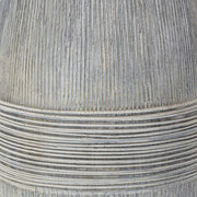 Close-up of hand-thrown stoneware glaze and texture detail — Ribbed Ceramic Table Lamp