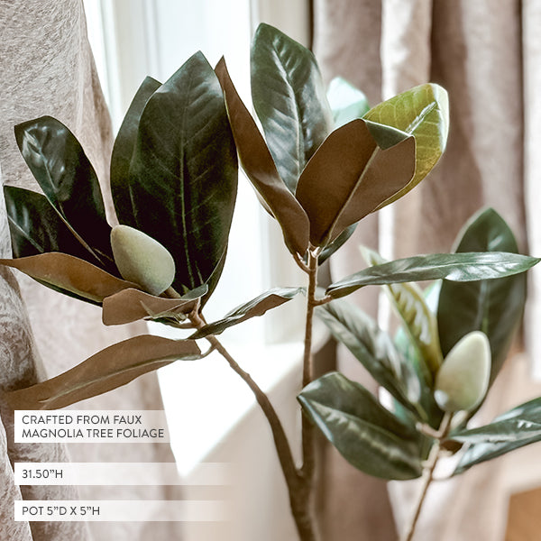 Potted Faux Magnolia Tree
