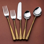 Beveled Handle Stainless Flatware Set