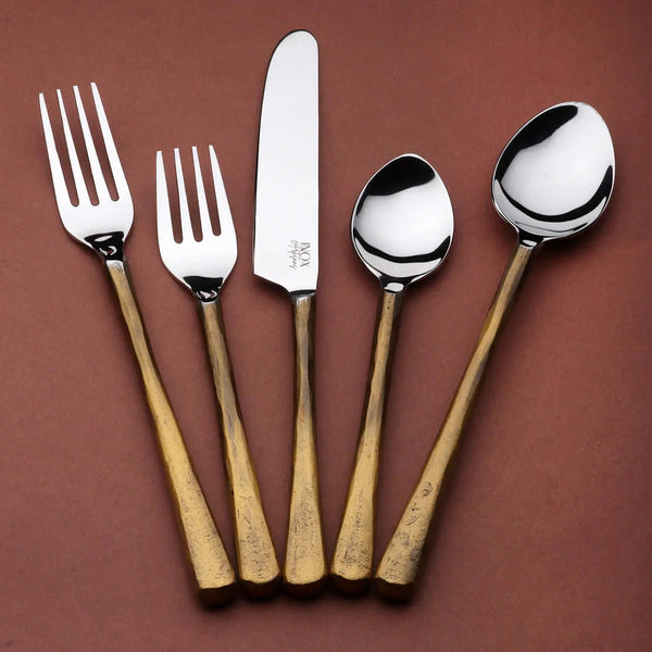 Beveled Handle Stainless Flatware Set