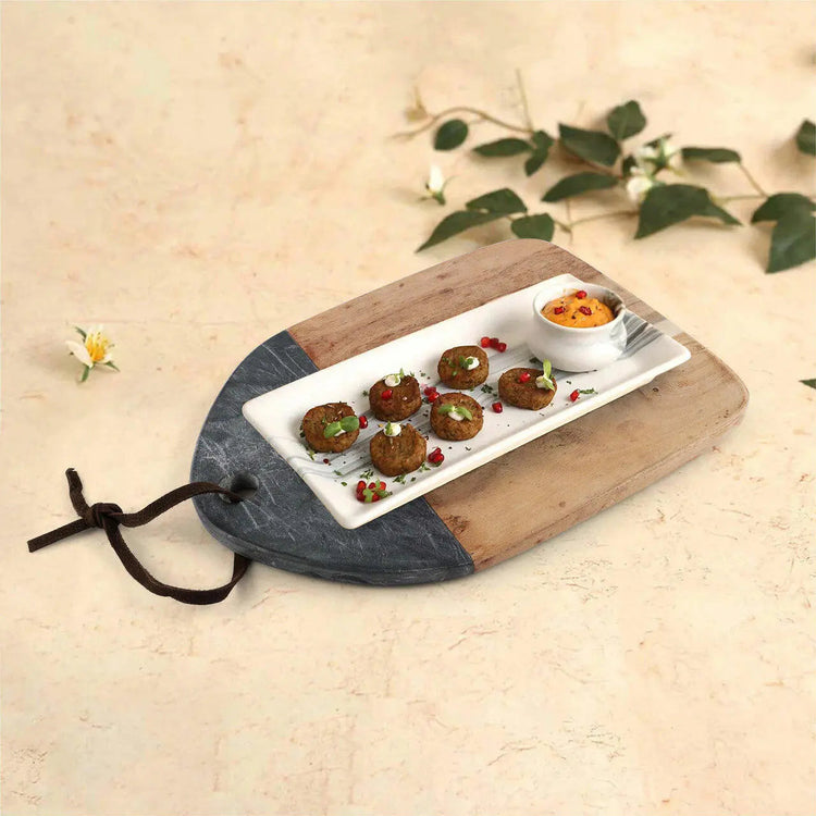 Marble Acacia Wood Serving Board