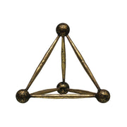 Antiqued Brass Metal Tetrahedron Sculpture