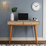 Rattan Drawer Wood Writing Desk