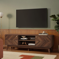 Mid-Century Wood TV Stand with Tapered Legs