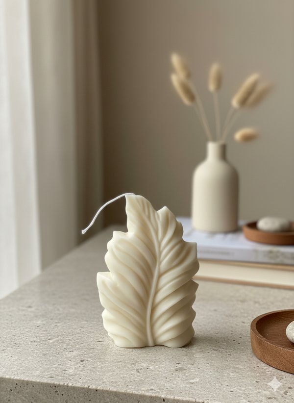 Hand-Poured Leaf Form Soy Candle