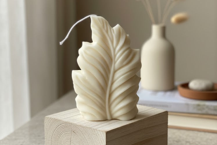 Hand-Poured Leaf Form Soy Candle