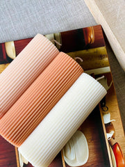 Ribbed Wax Pillar Candle