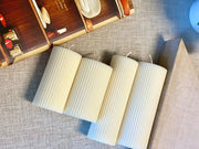 Ribbed Wax Pillar Candle