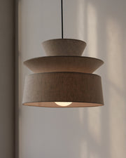 Tiered Organic Cotton Pendant Lamp