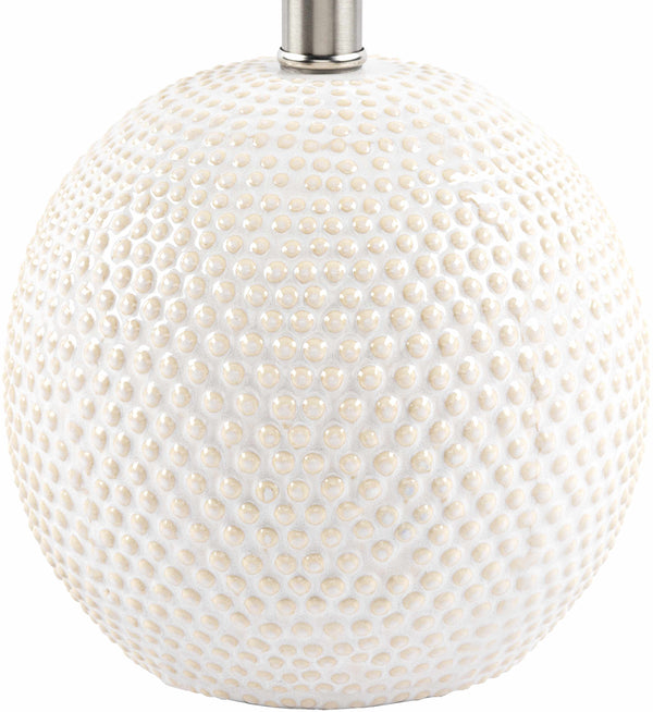 Hobnail Ceramic Globe Table Lamp — alternate color temperature setting