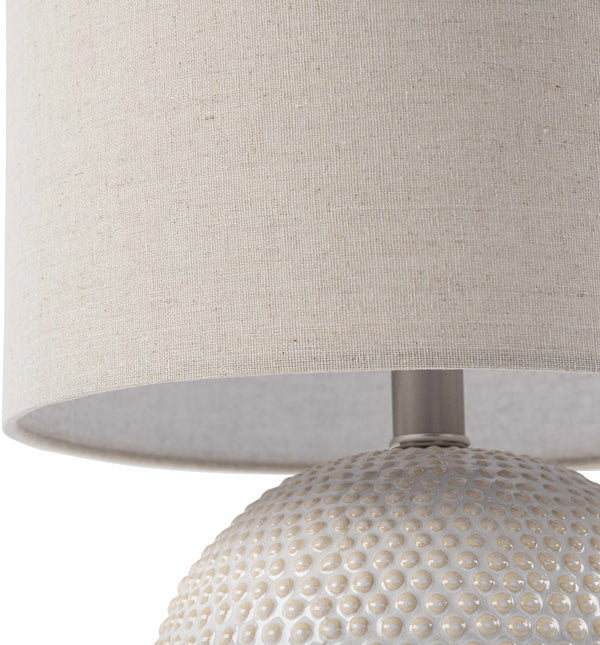Hobnail Ceramic Globe Table Lamp — scale reference and proportion detail