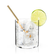 Gold-Finish Steel Lowball Straws
