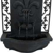 Fleur-de-Lis Scrollwork Outdoor Wall Fountain