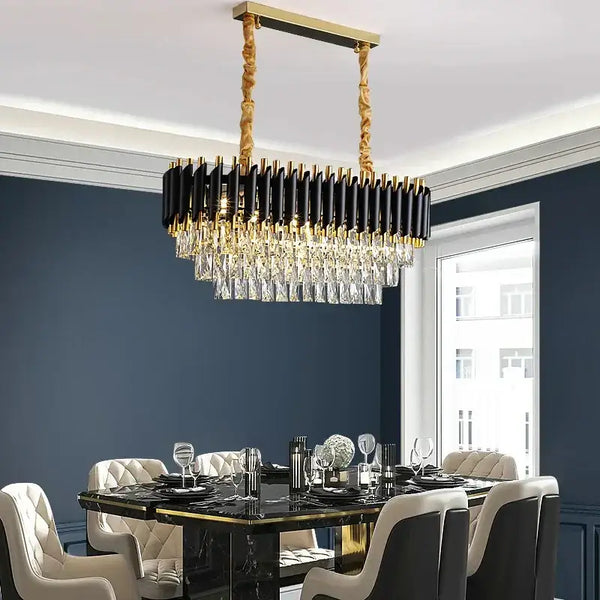 Tiered Crystal Drop Pendant Chandelier