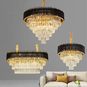Tiered Crystal Drop Pendant Chandelier