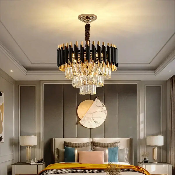 Tiered Crystal Drop Pendant Chandelier