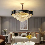 Tiered Crystal Drop Pendant Chandelier