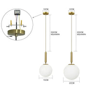 Frosted Glass Globe Pendant Light