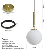 Frosted Glass Globe Pendant Light