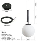 Frosted Glass Globe Pendant Light