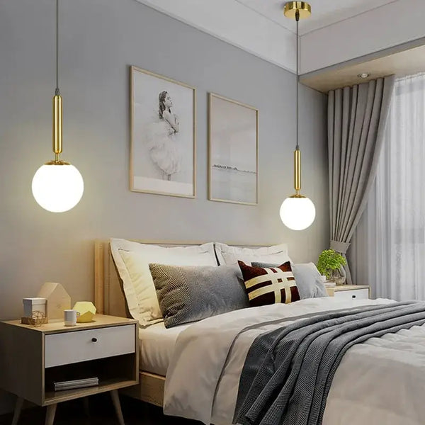 Frosted Glass Globe Pendant Light