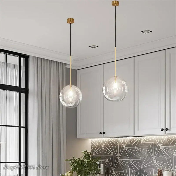 Clear Glass Globe Pendant Light