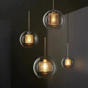 Blown Glass Mesh Pendant Light