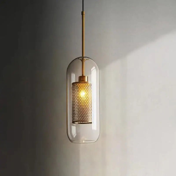 Blown Glass Mesh Pendant Light