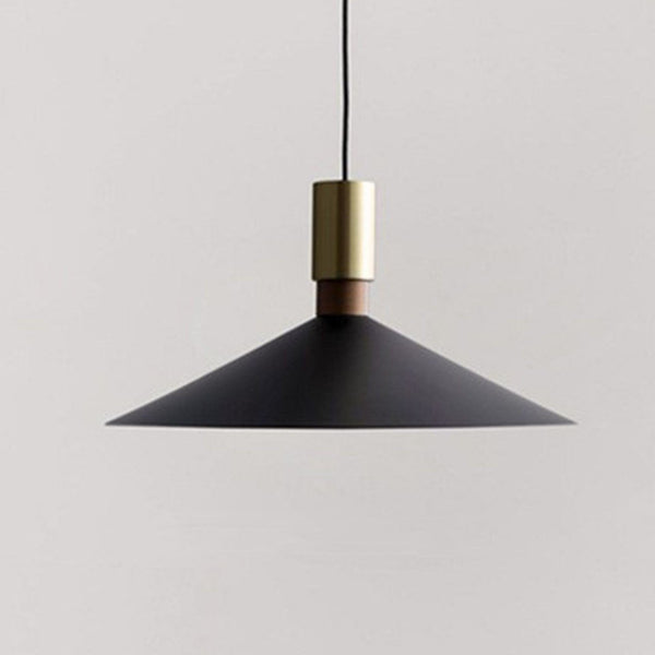 Matte Iron Cone Pendant Light in a styled room setting