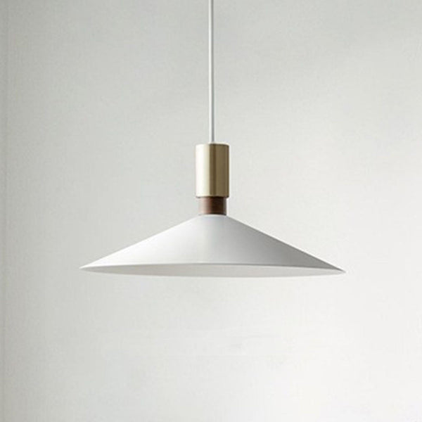 Matte Iron Cone Pendant Light in a styled room setting