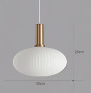 Ribbed Tinted Glass Pendant Light