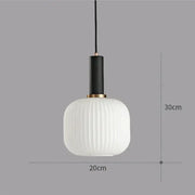 Ribbed Tinted Glass Pendant Light