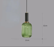Ribbed Tinted Glass Pendant Light