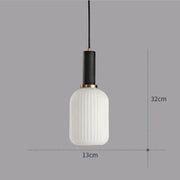 Ribbed Tinted Glass Pendant Light