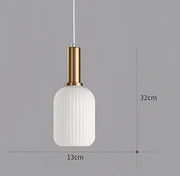 Ribbed Tinted Glass Pendant Light
