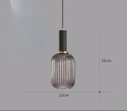 Ribbed Tinted Glass Pendant Light