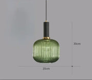 Ribbed Tinted Glass Pendant Light
