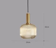 Ribbed Tinted Glass Pendant Light