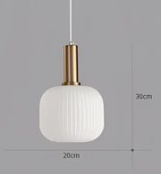Ribbed Tinted Glass Pendant Light
