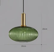 Ribbed Tinted Glass Pendant Light