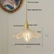 Ribbed Glass Dome Pendant Light