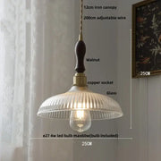 Ribbed Glass Dome Pendant Light