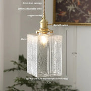 Ribbed Glass Dome Pendant Light